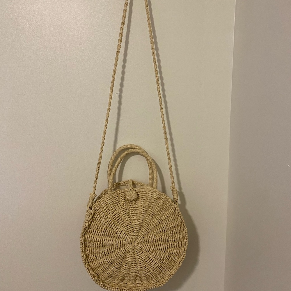 Primark Beach Summer Woven Wicker/ Straw/Rattan Bag Lined With Pocket - Picture 4 of 14